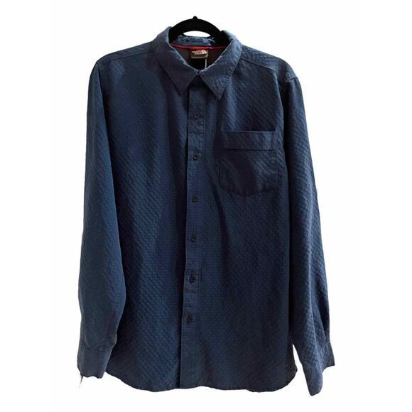 THE NORTH FACE Men's Top Long Sleeve Button Down Blue Large - Picture 1 of 4